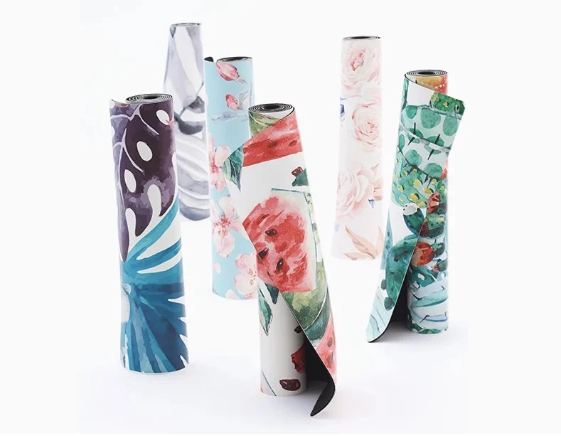 Wholesale Gym Pilates Exercise Home Sport Non-slip Rubber Suede Yoga Mat Custom Print Suede Microfibre Rubber Yoga Mat