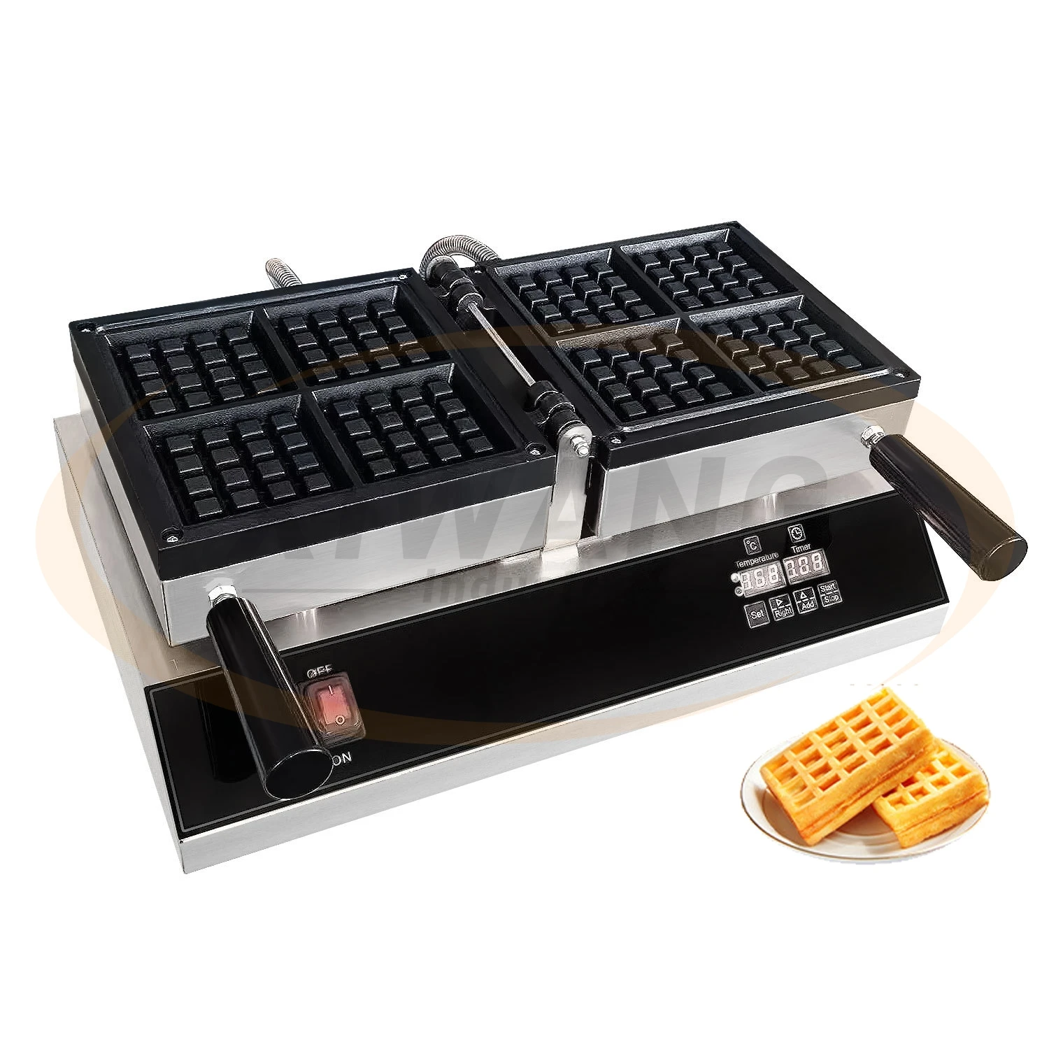 Commercial NON-Stick Square Waffle Machine Fully Automatic Egg Waffle Making Machine Pancake Machine