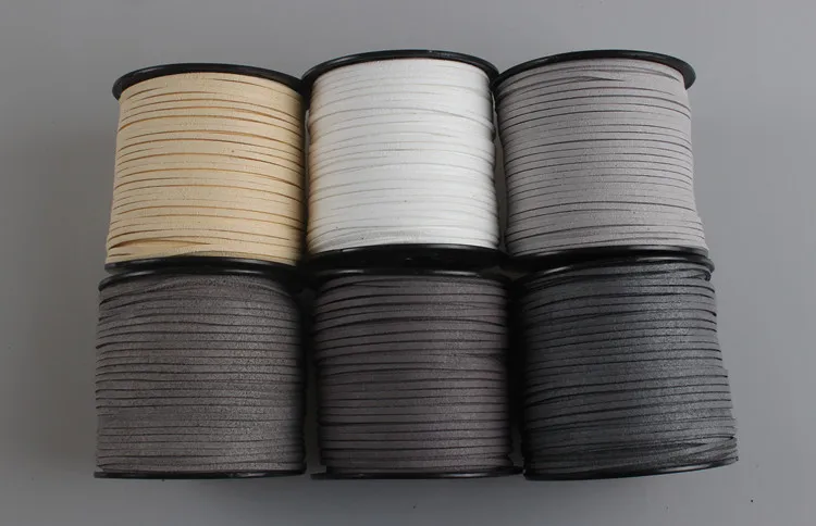 Deepeel CD202 2.8mm Necklace Bracelet Handmade String Faux Suede Lace Vegan Suede Rope Flat Faux Suede Leather Cord