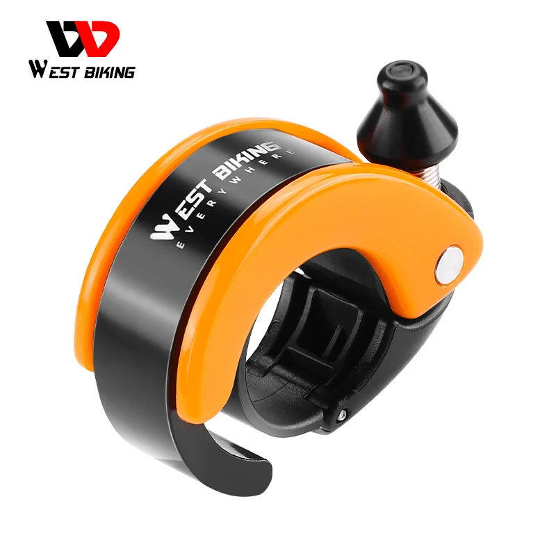 WEST BIKING Electric Bicycle Aluminum Alloy Handlebar Bell Safety Mini Portable Alarm Bell Bike Mountain Bike Ring Bell