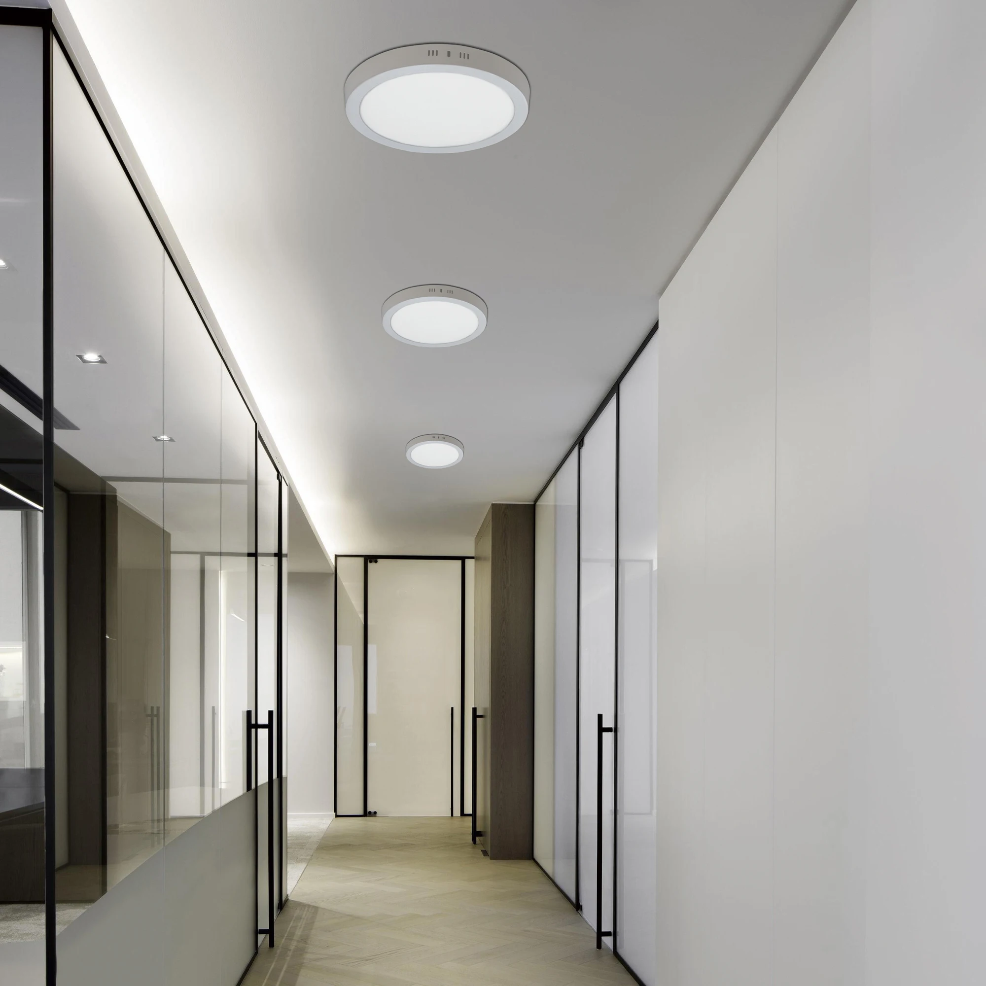 OKELI 6w 12w 18w 24w Surface Mounted Ceiling Aluminum Led Panel Light For Supermarket Office Hospital