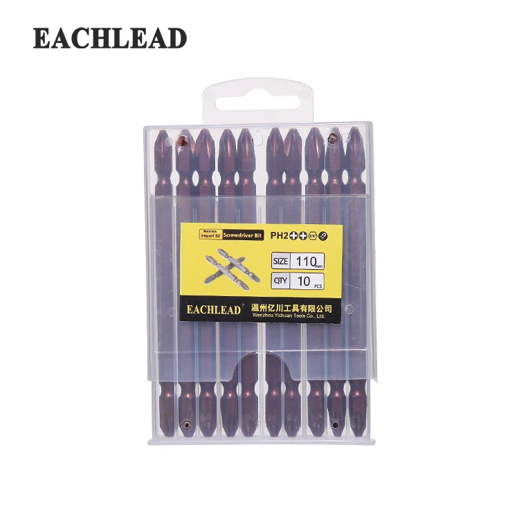
High Quality Security Ph2 Head Type Vermilion Surface Treatment Screwdriver Bit 10pcs Set 