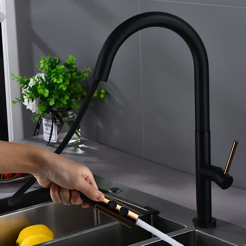 Brushed Nickel Chrome Deck Mounted Kitchen sink Faucet Hot And Cold Water Sink Faucet tap handle brass kitchen faucet