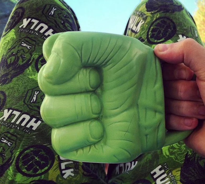 
Custom Unique Cartoon Ceramic Porcelain Hulk Shaped 3D Mug Coffee Cup 
