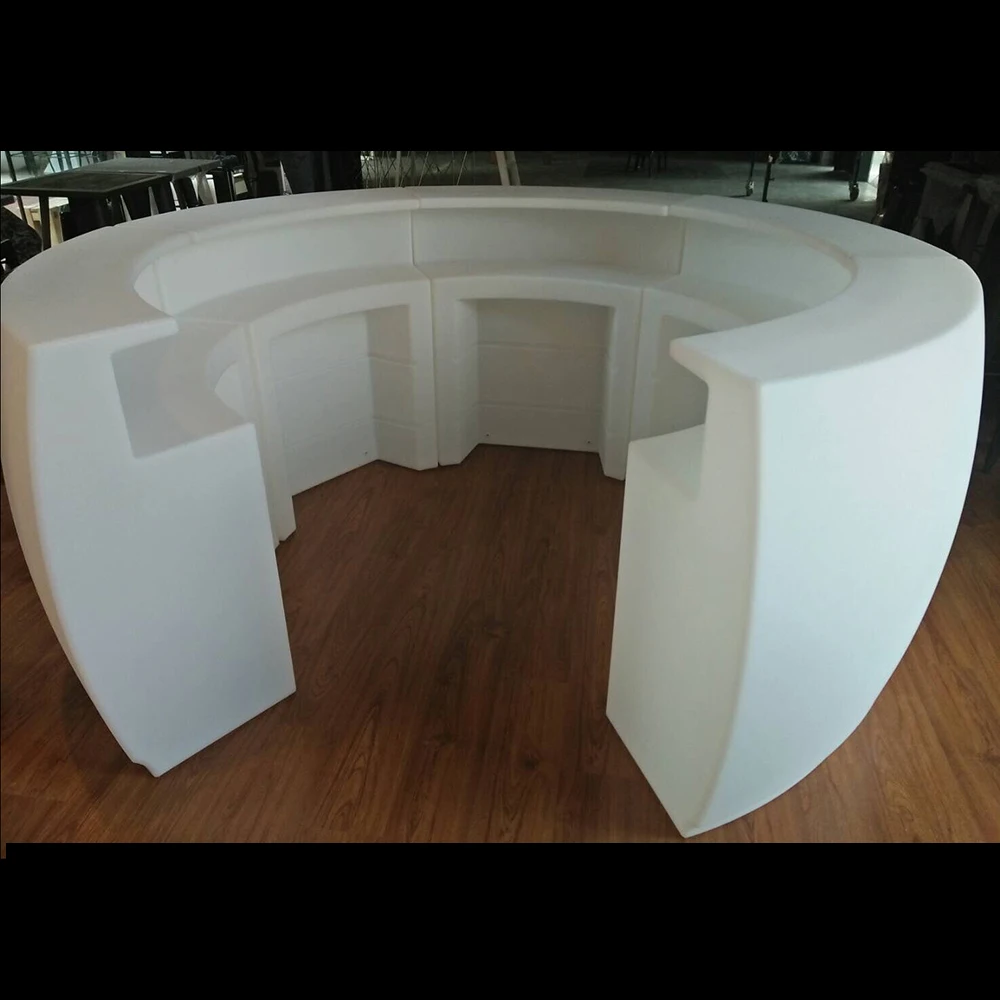 Remote Rgb Color Changing Illuminated Led Commercial Lighting bar Counter White Plastic Nightclub bar Furniture Counter