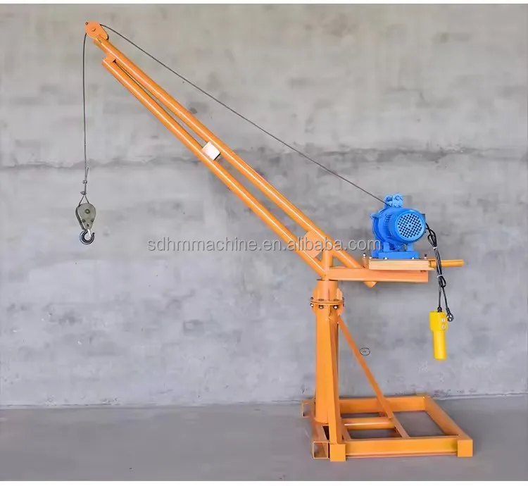 Portable Electric Mini Crane for Construction for Home Use & Building Material Shops with Durable Bearings Factory Cheap Price