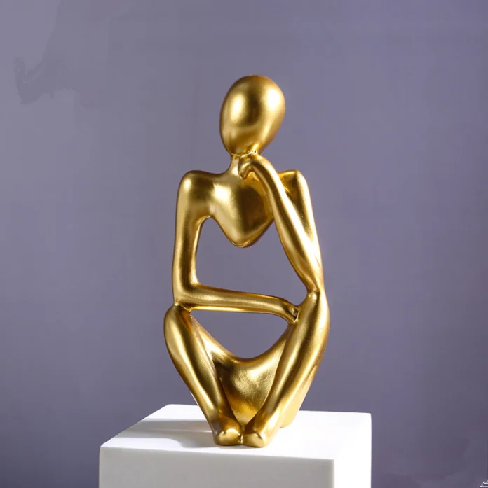 Home Decor Resin Statue Thinker Style Decoration Abstract Sculptures Collectible Figurines for Modern Office Shelf Desktop