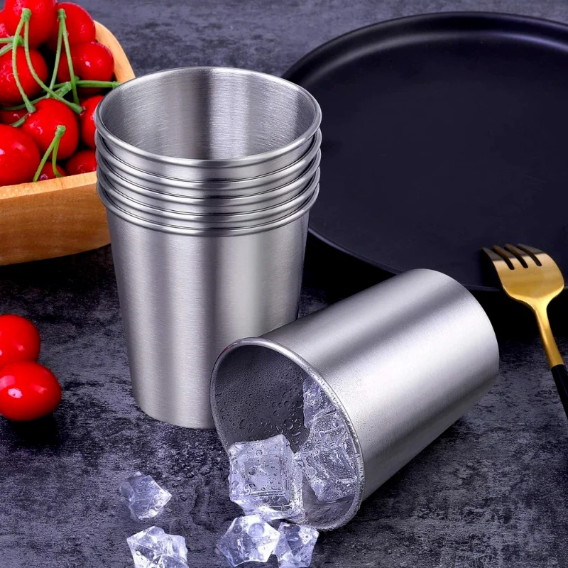 
Stainless Steel Cups dishwasher safe Shatterproof Pint Cup Tumblers Lightweight Metal Drinking Glasses (20,16,12,10, 8, oz) 