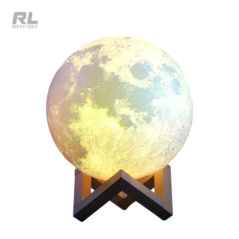 Good design Touch Table Desk Lamp Changing Lights Led 3D Moon Night lamp with Acrylic ball & ABS Base & USB Charger