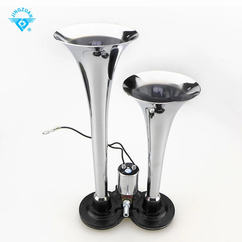 Train Air Horn 2 Stainless Steel Trumpets for Truck/Car Loud Sound