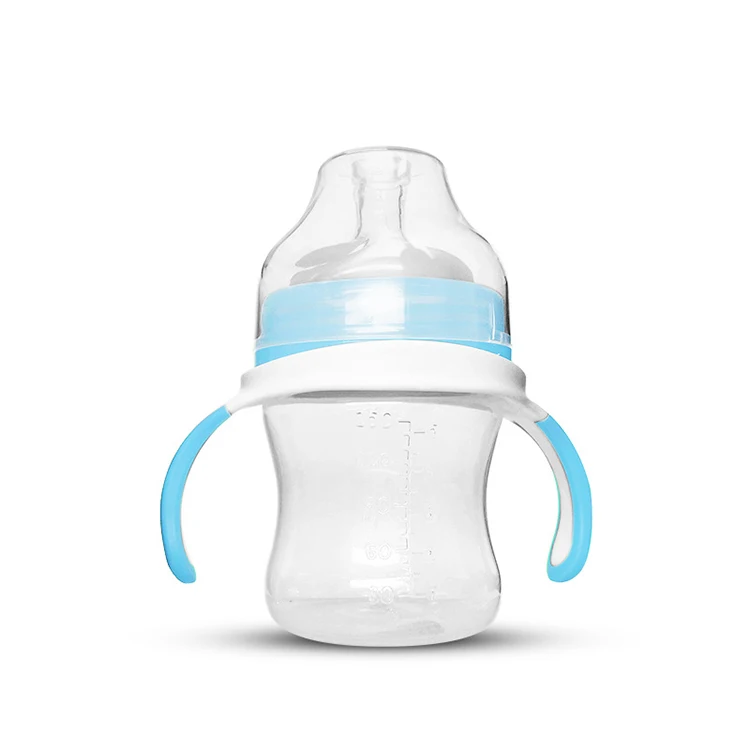 Wholesalers 150ml 60 diameter High quality fancy korea oem handle milk baby feeding bottle