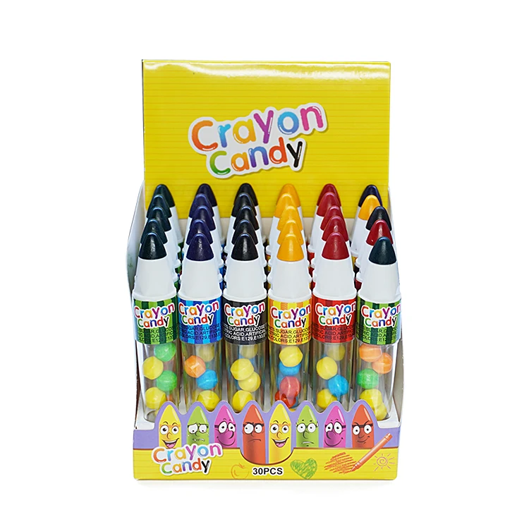 Plastic Crayon Candy Container Toys With 6g Candy Packed by Display Box For Kids Candy Toys