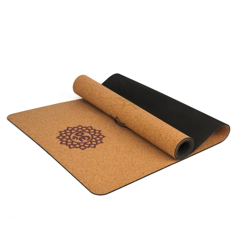 
Yiwu OEM High quality fitness nature printed wooden jute design cork TPE yoga mat custom acceptable 