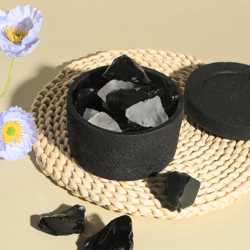 Essential Oil Fragrance Lava Stone Cement Jar Aromatherapy Natural Stone Spa Aroma Crystal Diffuser