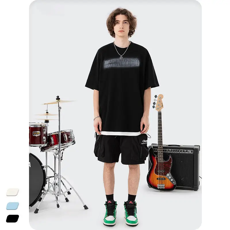 TMT093 Casual Baggy 3d Embossed Graffiti T Shirt Custom Logo Custom Printed Tshirt