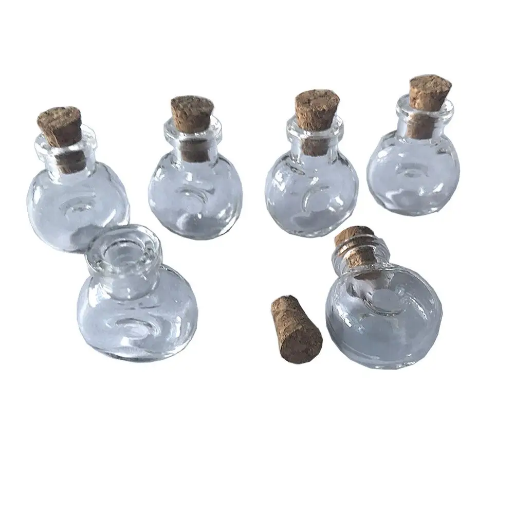 Mini Glass Bottles Pendants Small Wishing Bottles With Cork Arts Jars For Necklace Pendants Gifts Vial XO Flask Wholesale