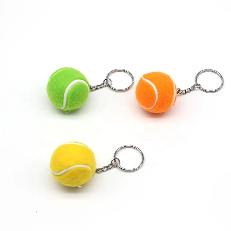 Mix colour Nice Ball Key chain ,Promotion gift 3.2cm Tennis keychain, Sports Tennis Ball Key ring