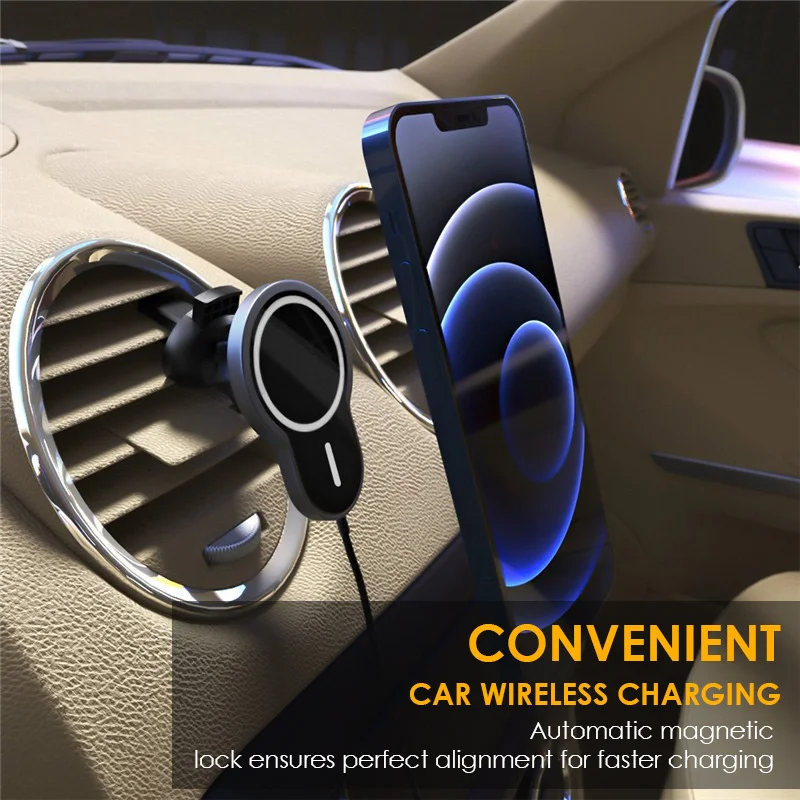 New Products 15 W Magnetic Car Mount Wireless Portable Mobile Phone Charger for iphone Fast Charger