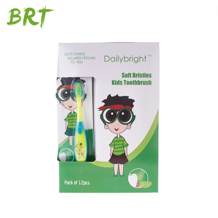 Kids tooth brush with print logo, soft kids tooth brush, children oral care products