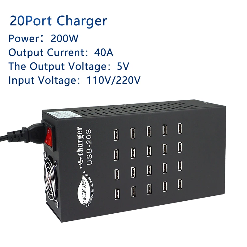 Porous USB multi-port charger mobile phone hang up plug centralized power supply socket flat charger fast charge