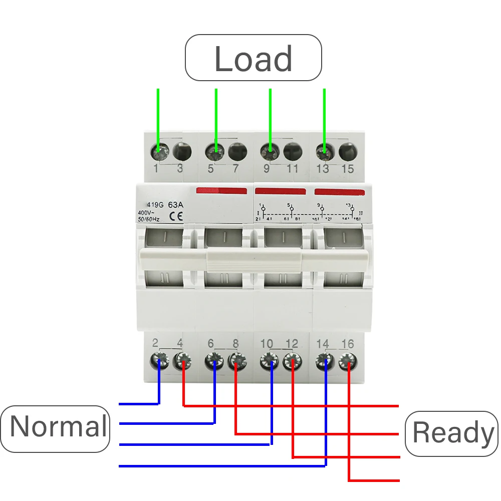 SF419G 40A 63A Manual Transfer Switch Dual Power Din Rail 4p Ac Isolation Switch Manual Modular Changeover Switch Mts