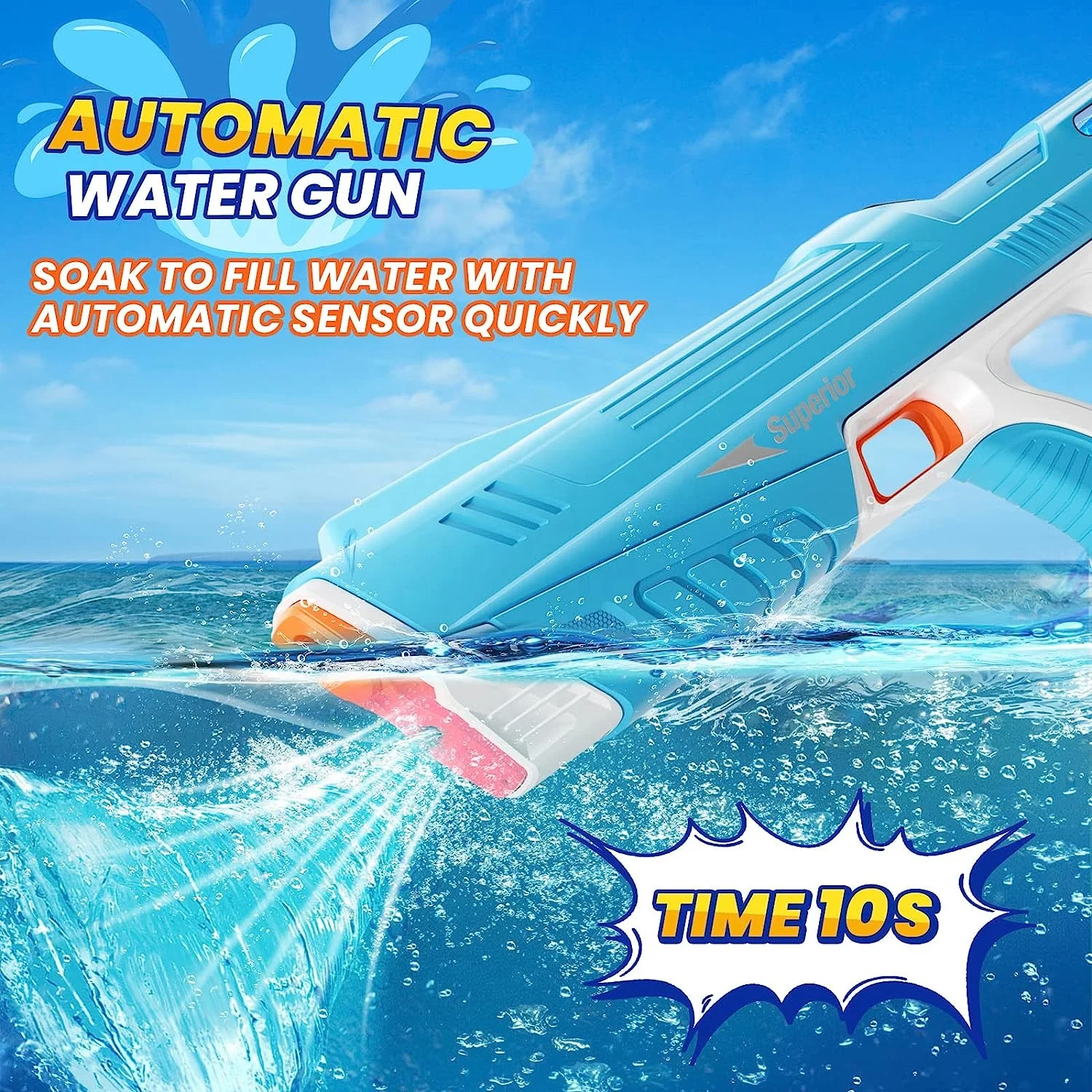 Rechargeable Electric Water Gun 280ml Capacity Kids Outdoor Shooting Fun Space Water Gun