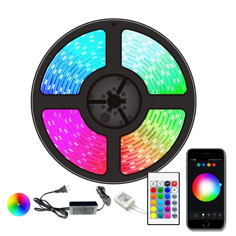 Индивидуально Адресуемая SMD 5050 5 м 10 м RGB Водонепроницаемая 2835 гибкая светодиодная лента 5 м