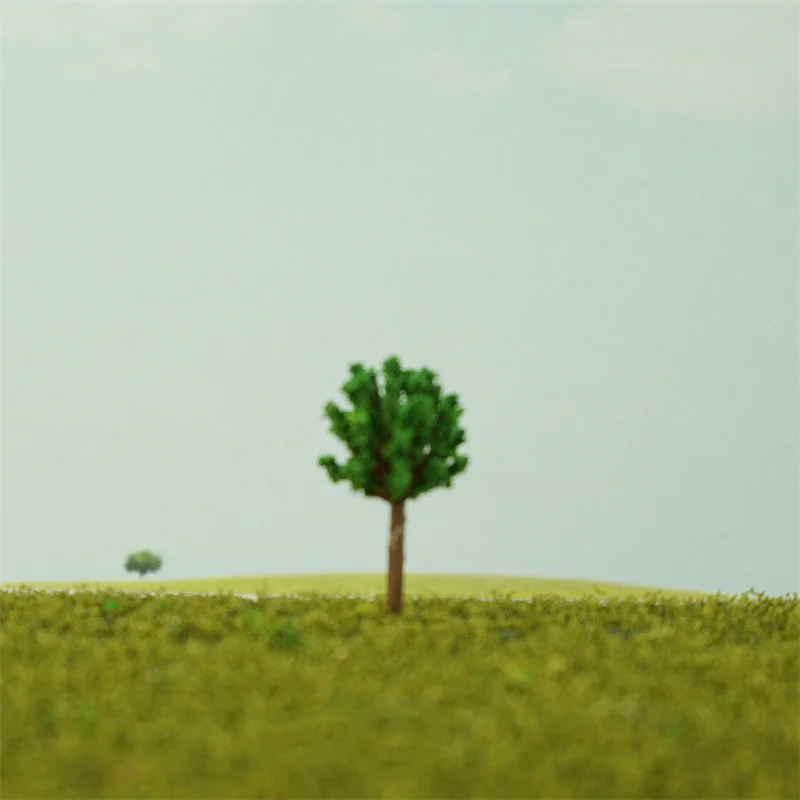 2.6cm  Architecture Scale Miniature Plastic Green  Artificial Tree for  Diorama Layout