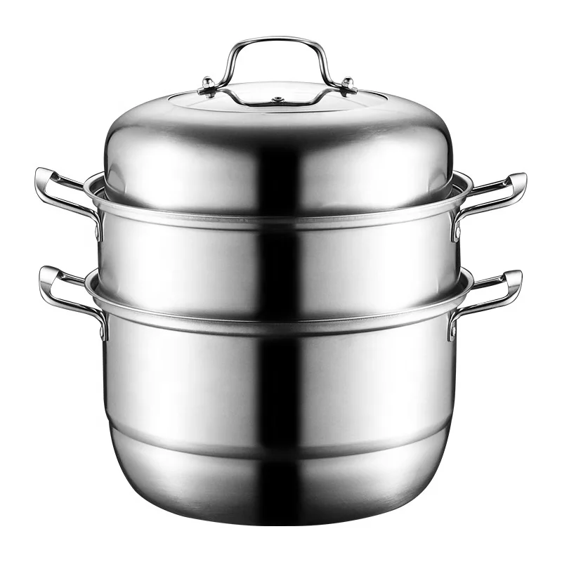 Wholesale Stainless Steel Food Steamer Thickened Double-layer Three-layer Steamer Pot 304 Steamer Cookware
