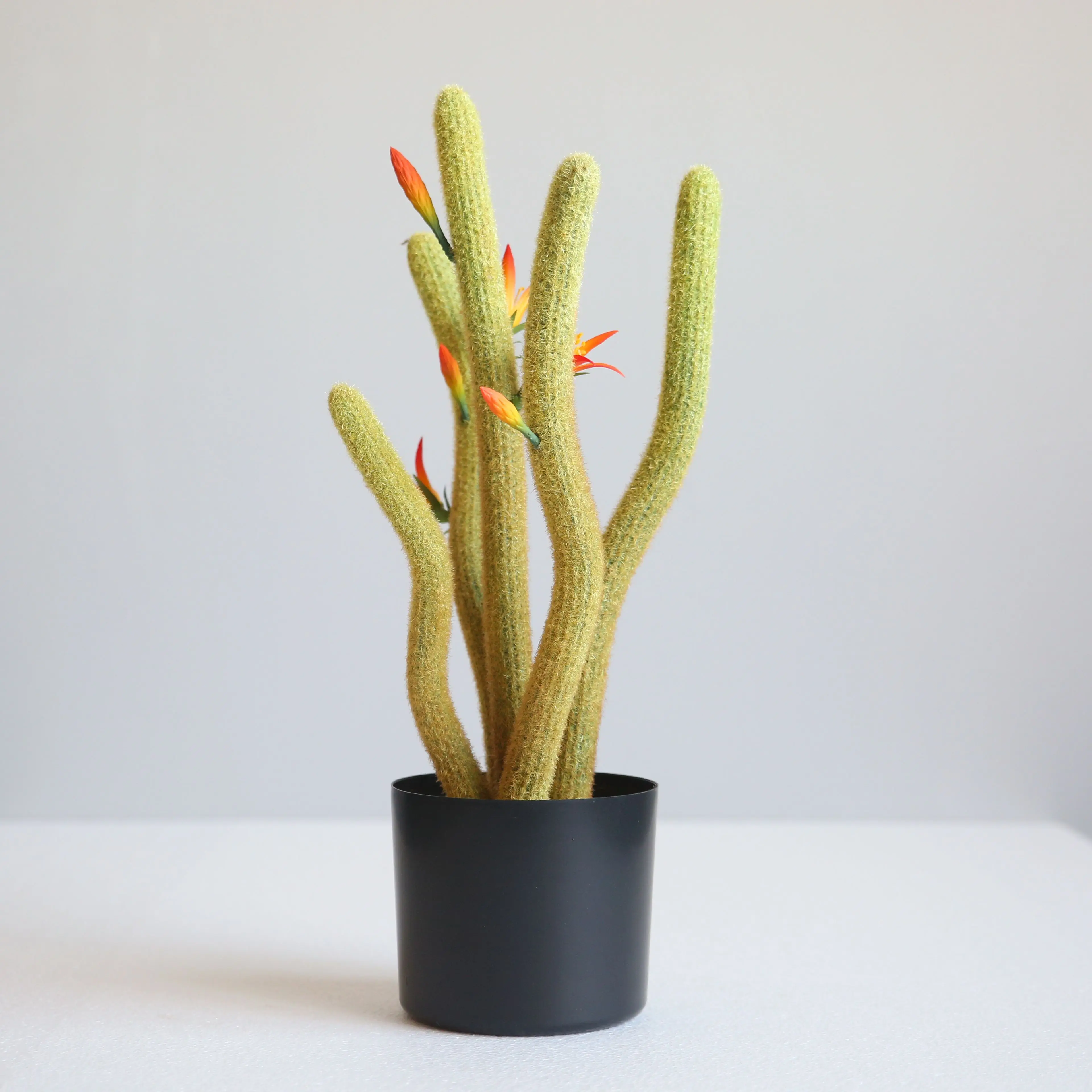 Mini Indoor Flowering Christmas Artificial Cactus Plant Office Desk Decoration Cactus