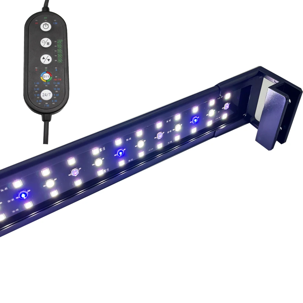 Indonesia hot sale 110-220V RGBW UV double row 5050 led Arowana fish aquarium light with Timer Dimmer 24/7 Cycle