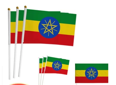 Manufacturer Wholesale Good Quality Cheap 150D Polyester Custom Made Ethiopia Flag