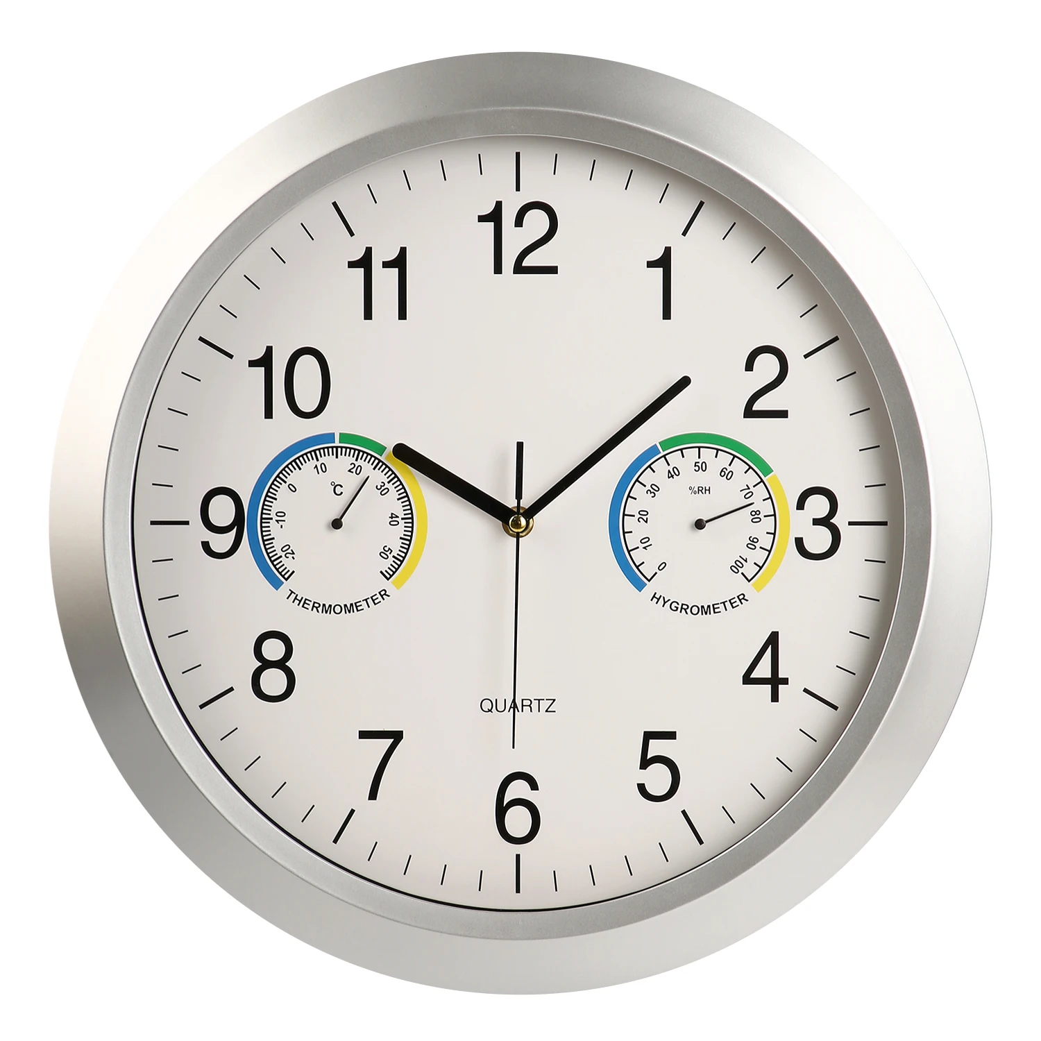 Thermometer & Hygrometer Weather Station Wall Clock for Home Decoration