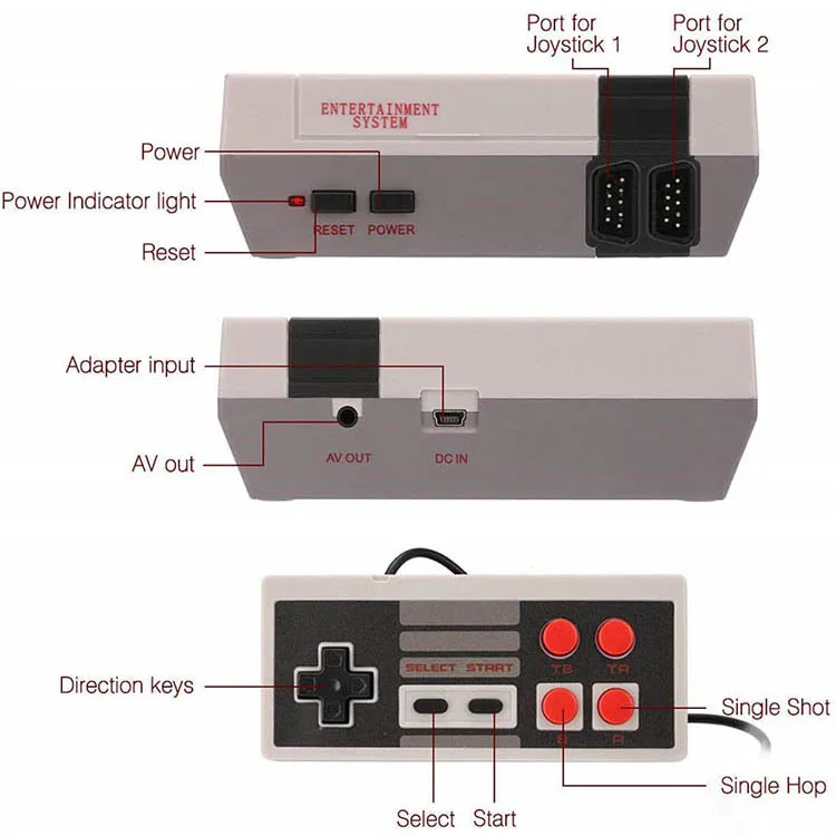 Original Manufacturer Family 8bit Joystick TV Case Game Console Built-in 620 Classic Video Games Handheld Game Player