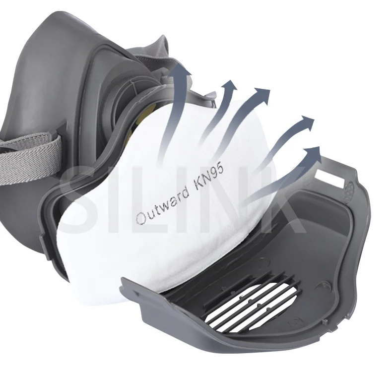 3200 mask Medical liquid silicone face mask safety tactical gas mask Activated carbon particles