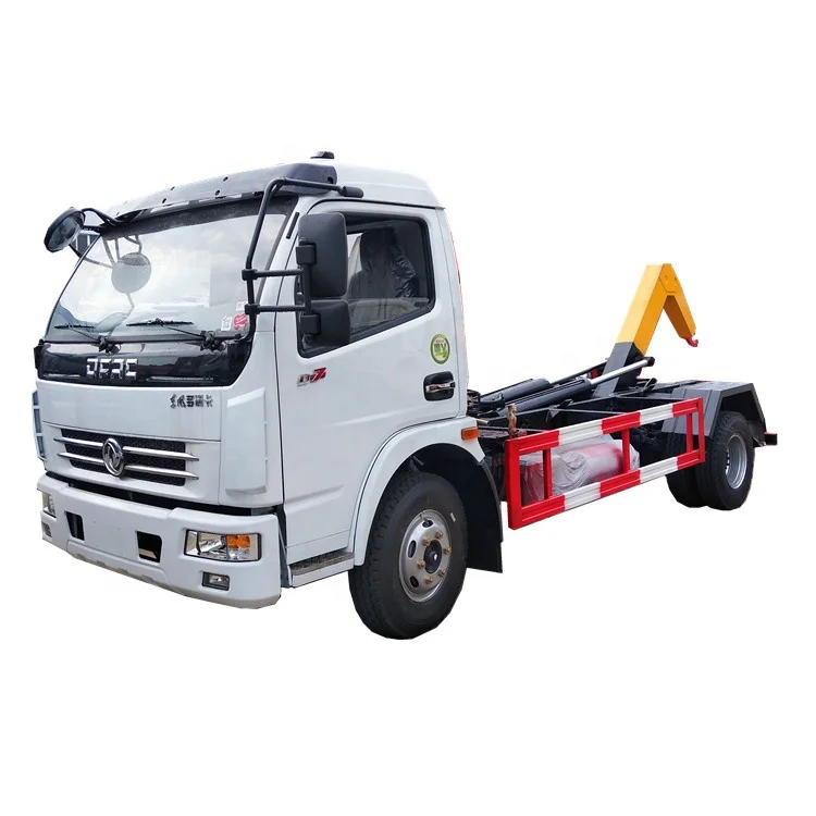 Dongfeng 4*2 Hook Lift Garbage Trucks 8m3 Bin Lifter Garbage Truck 8Tons Hydraulic Arm Garbage Truck