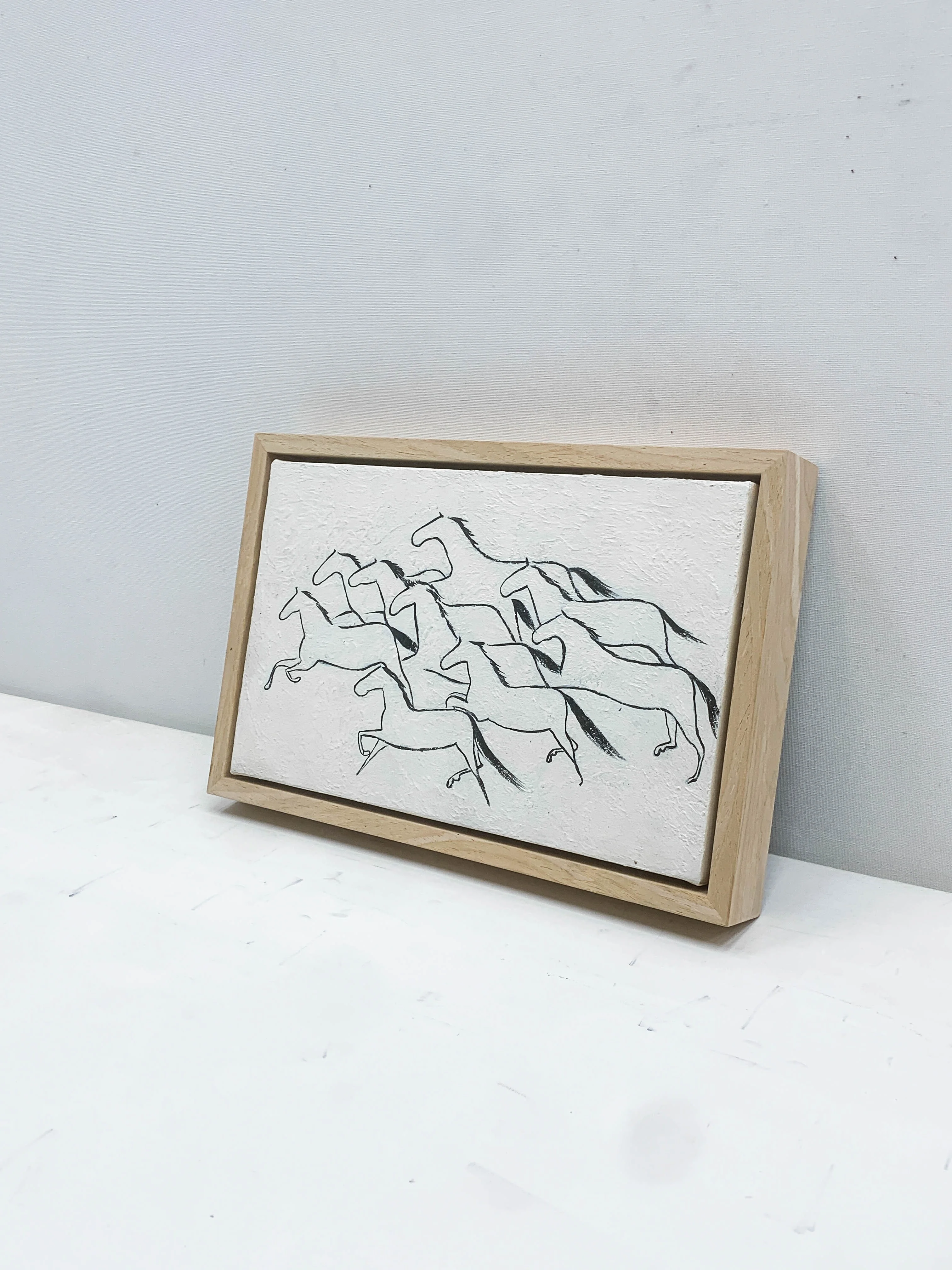 JZ Abstract Texture Home Decor Framed Artwork 3D Hand Wall Art Handpainted Original Custom Oil Paintings And Wall Arts Horse