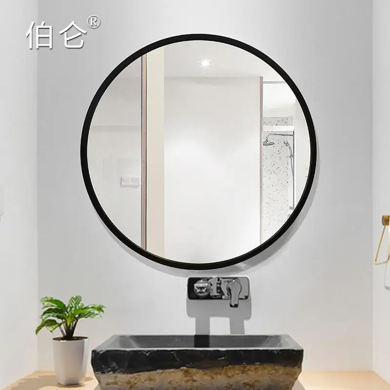 Hot Sale Medium Round Aluminum Frame Mirror Solid Wood Framed Bathroom Mirrors