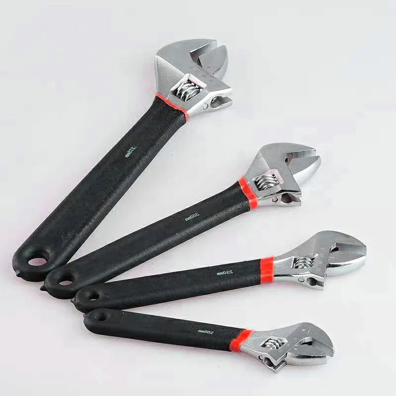 industrial grade large opening wide jaw 6'/8'/10'/12' adjustable wrench spanner with dip handle