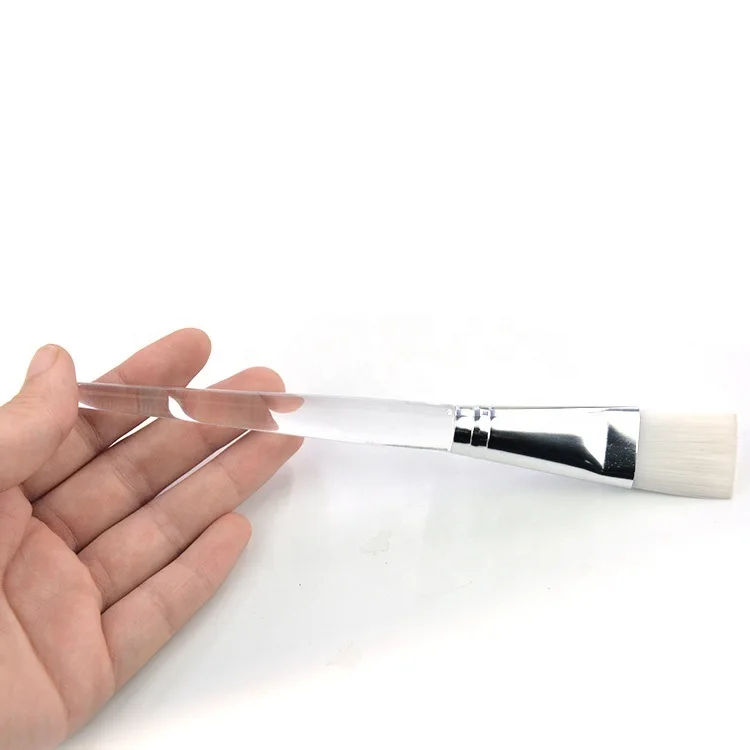 Dongmei clear Transparent Plastic Handle Cheap Mask Make up Brush with Customized logo