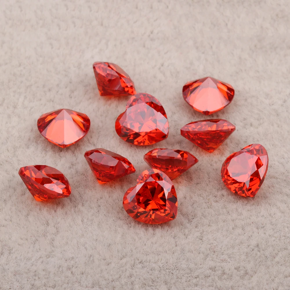 2024 Popular Pink  Cubic Zirconia Heart Shape CZ Stone for Jewelry Making