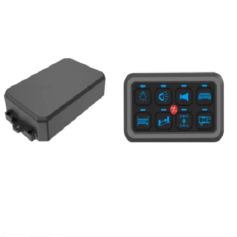 Панель переключателя 8 каналов, универсальная система релейных соединений с предохранителем и жгутом проводов, автоматический светодиодный переключатель с регулируемой яркостью, вкл./выкл.