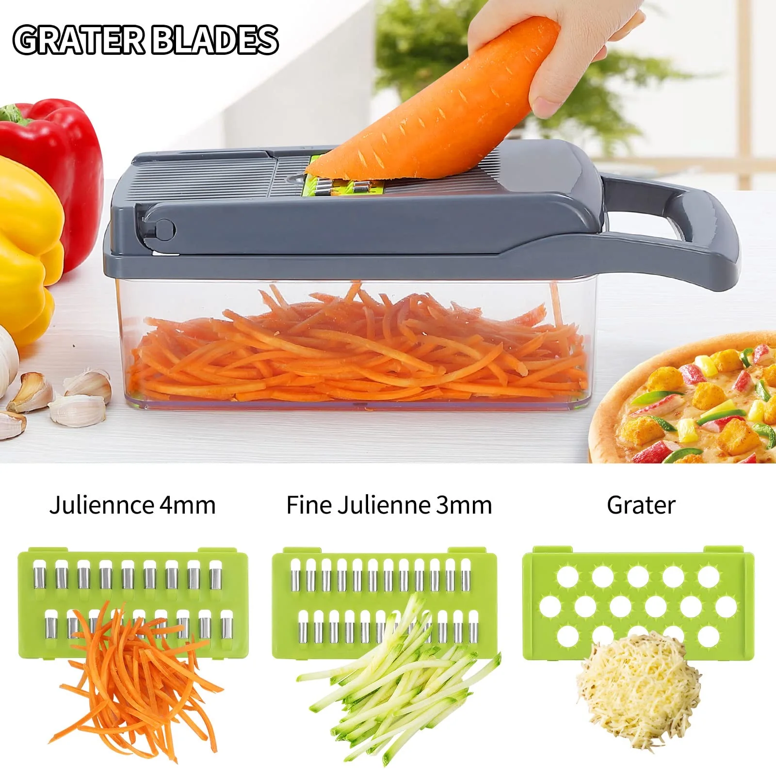 Kitchen Accessories Mandoline 12 In 1 Food Fruit Onion Potatoes Peeler Slicer Vegetable Cutter Manual Vegetable Chopper