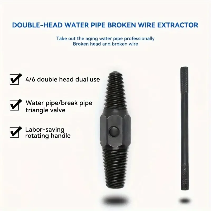 1set Tap Faucet Screw Extractor,1/2 3/4 Inches Double-head Remover Tools,Damaged Broken Wire Plumbing Tools