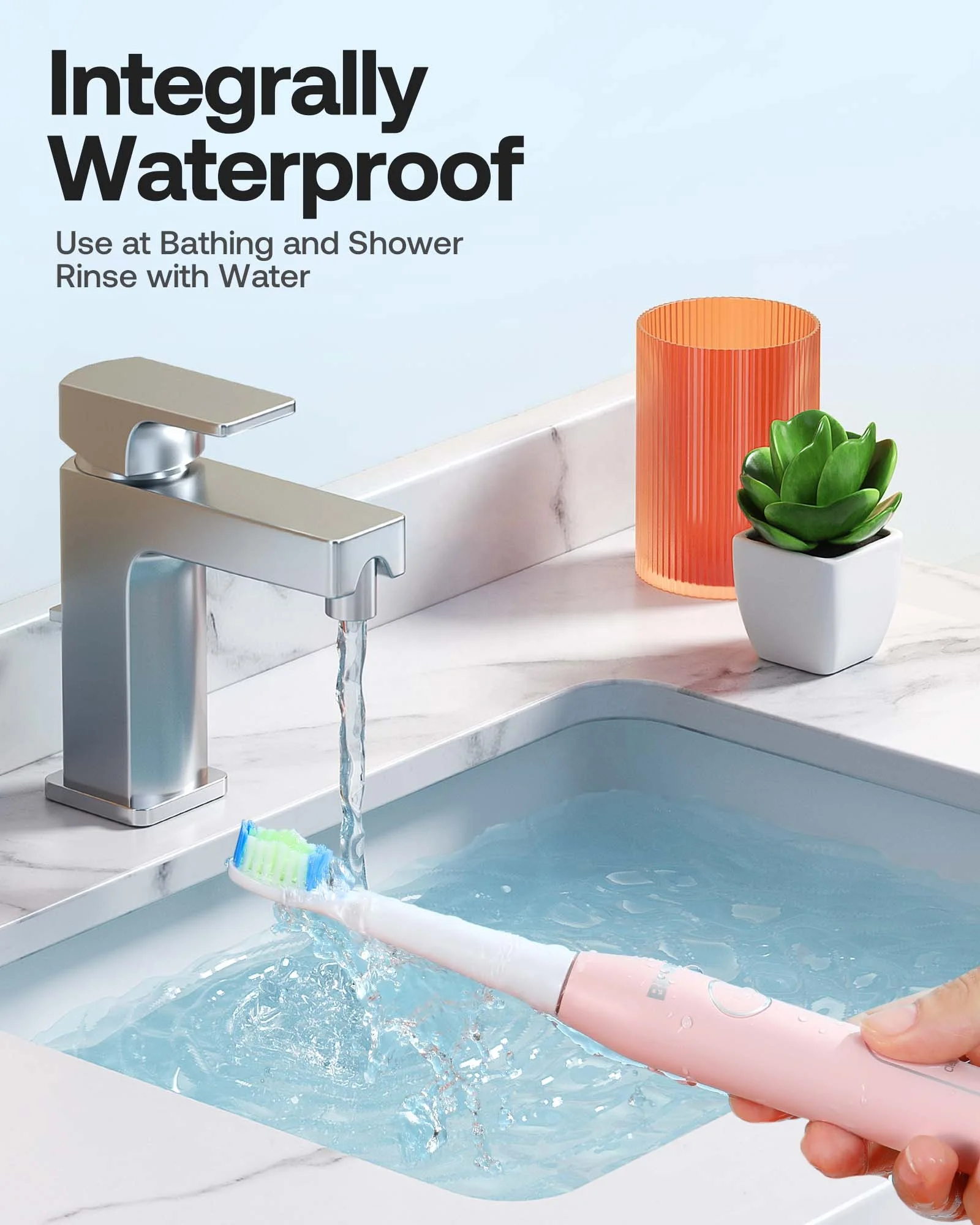 Bitvae BV D2 8 Toothbrush Heads Pink Smart Sonic Electric Toothbrush for Women