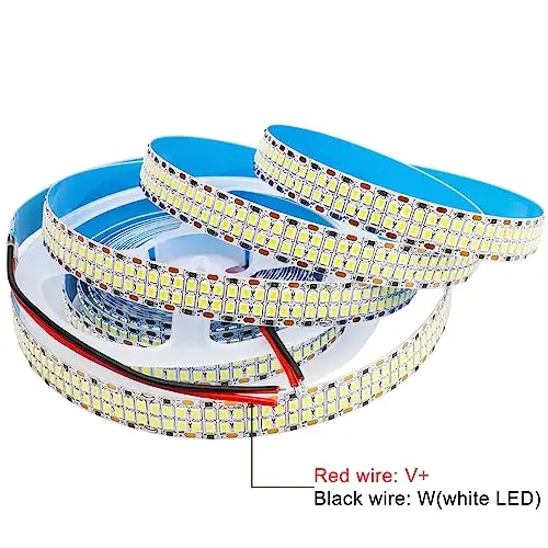 Белая теплая белая светодиодная лента 6500K двухрядная 480LED/M гибкая с DC 12V 24V регулируемая световая