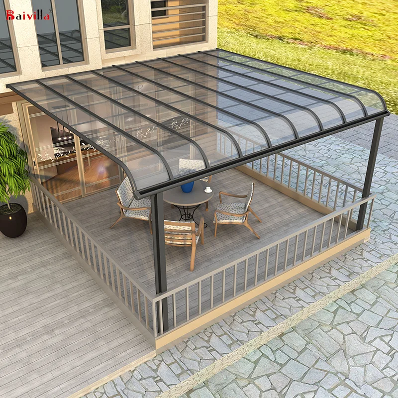 Waterproof White Aluminum Frame Cover Patio Polycarbonate Panels Canopy Pool