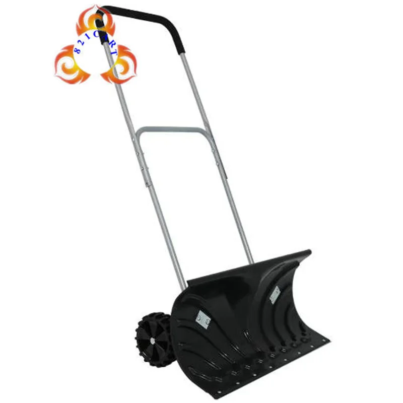 Adjustable Snow Mover Snow Removal Shovel and Snow Pusher with Two Wheels