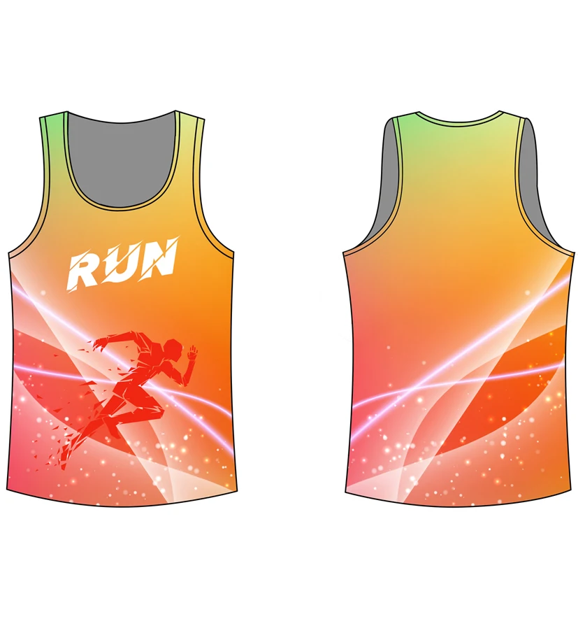 Wholesale Breathable 100%polyester dry fit Tank Top Fitness Gym Sport team wear Sublimation Marathon Running Cycling Vest