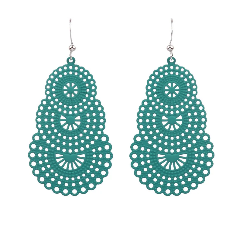 New Hoop-shaped hollow dangle earrings DIY Bohemian Boho Style Danglers Dangling Eardrop Hypoallergenic Earring